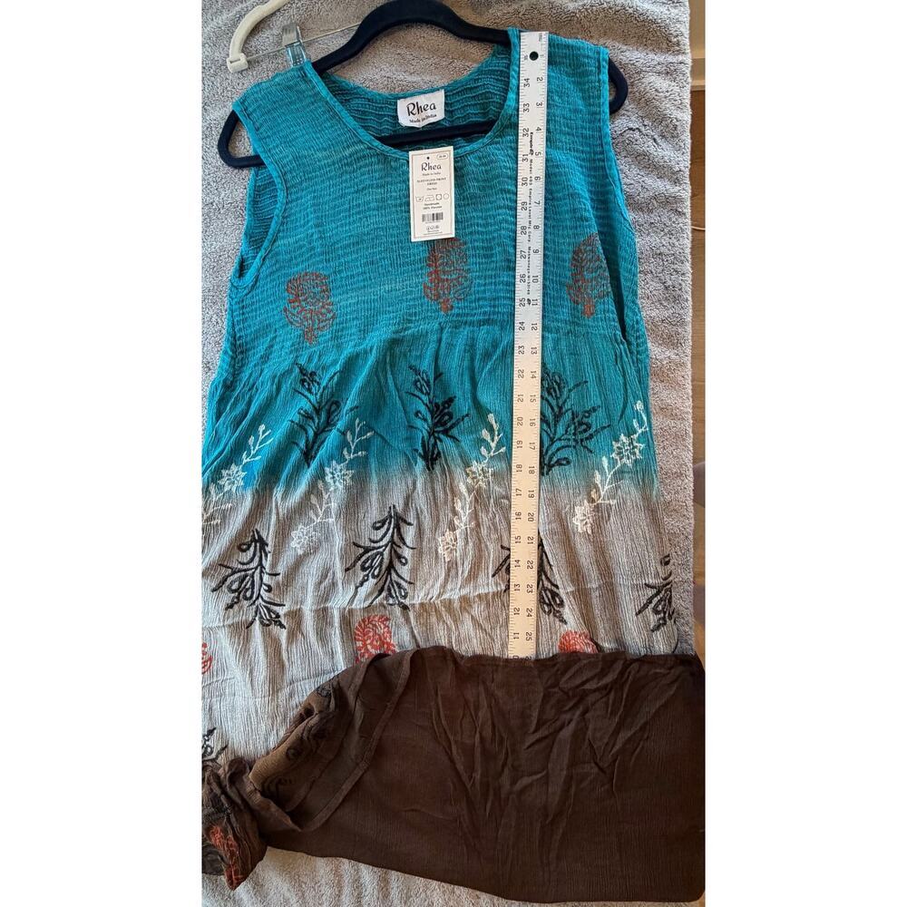 Bohemian Dyed Midi Tank Dress by Rhea Handmade 100% Viscose Sustainable - Picture 7 of 7
